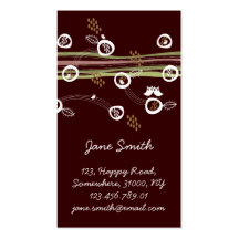 Retro Owls Family Cute Whimsical Stripes Nest Fun Business Card