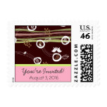 Retro Owls Family Cute Whimsical Stripes Nest Fun Postage Stamp