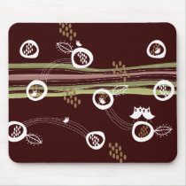 Retro Owls Family Mousepad by fat_fa_tin Retro Owls Family Mousepad