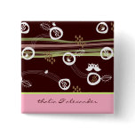 Retro Owls Family Name Tag / Gift / Favor Button