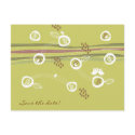 Retro Owls Family Save-the-Date Postcard by fat_fa_tin Retro Owls Family Save-the-Date Postcard