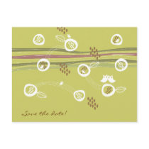 Retro Owls Family Save-the-Date Postcard