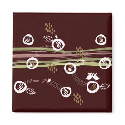 Retro Owls Family Thank You / Gift / Magnet by fat_fa_tin