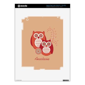 Retro Owls iPad Skin musicskins_skin