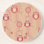 Retro Owls Patterned Coaster