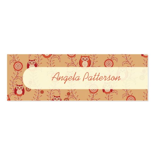 Retro Owls Skinny Mommy Calling Cards Business Cards (front side)
