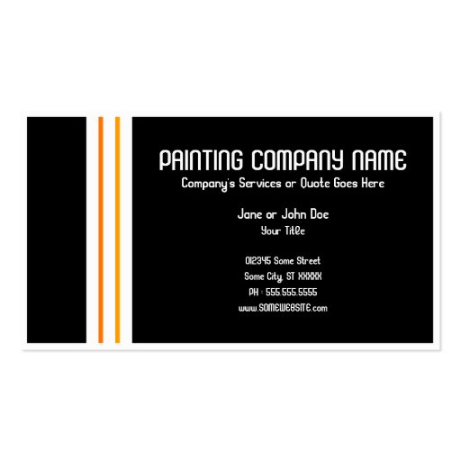 retro painter business card templates (back side)