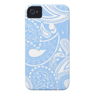 Retro Paisley swirl pattern - light blue casemate_case
