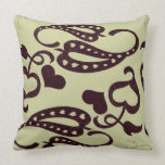 Retro Paisley swirl pattern Throw Pillows