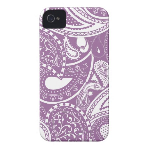 Retro Paisley swirl pattern - purple iPhone 4 Case-Mate Case
