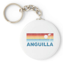Retro Palm Tree Anguilla Keychains