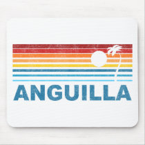 Retro Palm Tree Anguilla Mouse Pad