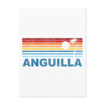 Retro Palm Tree Anguilla Postcard