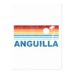 Retro Palm Tree Anguilla Postcard