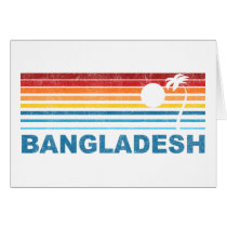 Retro Palm Tree Bangladesh Greeting Card