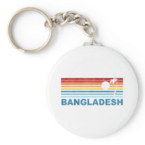 Retro Palm Tree Bangladesh Keychains