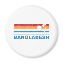 Retro Palm Tree Bangladesh Fridge Magnet