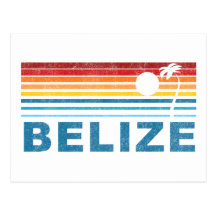 Retro Palm Tree Belize Postcards