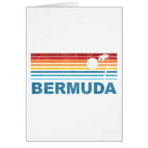 Retro Palm Tree Bermuda Greeting Cards