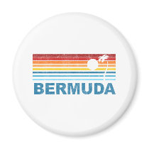 Retro Palm Tree Bermuda Fridge Magnets