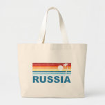 Retro Palm Tree Russia Tote Bags