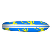 Retro Palms - Blue and Yellow Skateboards