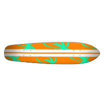 Retro Palms - Orange and Turquoise Skateboard Deck