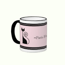 Retro Paris Chic Kitty Cat Mug mugs