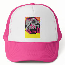 Retro Party Background Mesh Hat