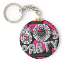 Retro Party Background Keychains