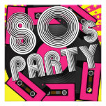 Retro Party Background Personalized Invitations