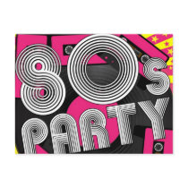Retro Party Background Postcard