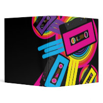 Retro Party Design 3 Ring Binders