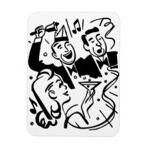 Retro Party People Celebrating a Special Occasion Magnet