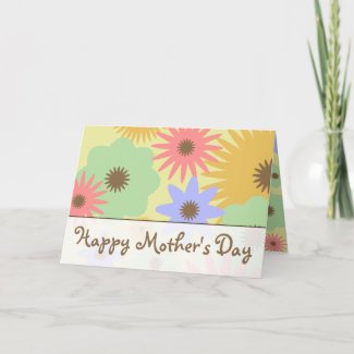 Retro Pastel Flowers Mother's Day Card card