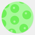 Retro pattern. Circle design in green. Round Sticker