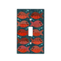 Retro Pattern Red Fish Switch Plate Covers