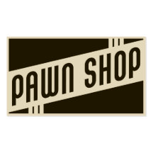 retro pawn shop business cards