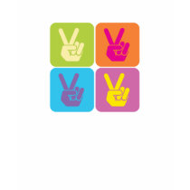 Retro peace hands t-shirts