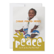 Retro Peace & Joy Photo & Party invitations