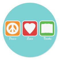 Retro Peace, Love, Books Stickers (Dark) by HesedBooks Retro Peace, Love, Books Stickers (Dark)