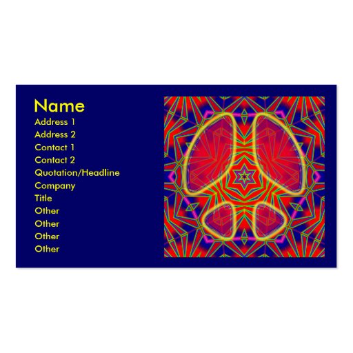 RETRO PEACE SIGN BUSINESS CARDS