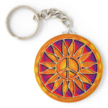 RETRO PEACE SIGN SUN KEYCHAINS