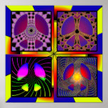 RETRO PEACE SIGNS POSTER