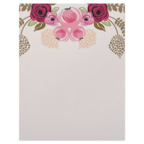 Retro peonies Letterhead
