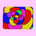 Retro petals rectangle magnets