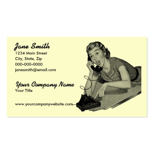 Retro Phone Caller Business Card Template (front side)