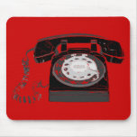 Retro Phone on Red Mousepad