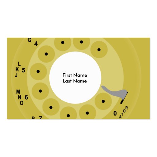 Retro Phone Yellow Business/Profile Card Business Card Template (back side)
