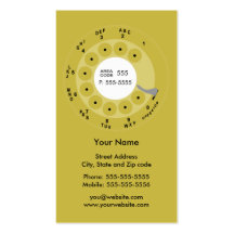 Retro Phone Yellow Business/Profile Card Business Card Template